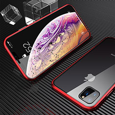 Custodia Lusso Alluminio Laterale Specchio 360 Gradi Cover M06 per Apple iPhone 11 Pro Max Rosso