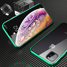 Custodia Lusso Alluminio Laterale Specchio 360 Gradi Cover M06 per Apple iPhone 11 Pro Max Verde