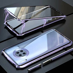 Custodia Lusso Alluminio Laterale Specchio 360 Gradi Cover M06 per Huawei Mate 30 Pro 5G Viola
