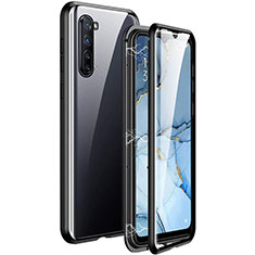 Custodia Lusso Alluminio Laterale Specchio 360 Gradi Cover M06 per Oppo Find X2 Lite Nero