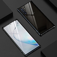 Custodia Lusso Alluminio Laterale Specchio 360 Gradi Cover M06 per Samsung Galaxy Note 10 Nero