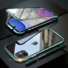 Custodia Lusso Alluminio Laterale Specchio 360 Gradi Cover M07 per Apple iPhone 11 Verde