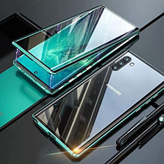 Custodia Lusso Alluminio Laterale Specchio 360 Gradi Cover M07 per Samsung Galaxy Note 10 5G Verde