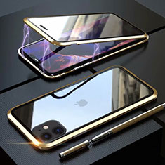 Custodia Lusso Alluminio Laterale Specchio 360 Gradi Cover M08 per Apple iPhone 11 Oro