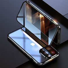 Custodia Lusso Alluminio Laterale Specchio 360 Gradi Cover M08 per Apple iPhone 14 Pro Max Nero