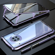 Custodia Lusso Alluminio Laterale Specchio 360 Gradi Cover M08 per Huawei Mate 30 Pro 5G Viola