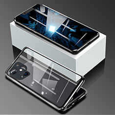 Custodia Lusso Alluminio Laterale Specchio 360 Gradi Cover M09 per Apple iPhone 13 Mini Nero
