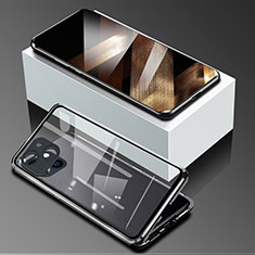 Custodia Lusso Alluminio Laterale Specchio 360 Gradi Cover M09 per Apple iPhone 15 Nero