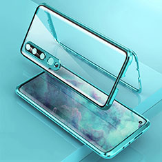 Custodia Lusso Alluminio Laterale Specchio 360 Gradi Cover M09 per Xiaomi Mi 10 Verde