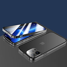 Custodia Lusso Alluminio Laterale Specchio 360 Gradi Cover M10 per Apple iPhone 13 Pro Max Nero
