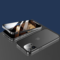 Custodia Lusso Alluminio Laterale Specchio 360 Gradi Cover M10 per Apple iPhone 14 Pro Nero