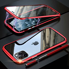 Custodia Lusso Alluminio Laterale Specchio 360 Gradi Cover M11 per Apple iPhone 11 Pro Rosso