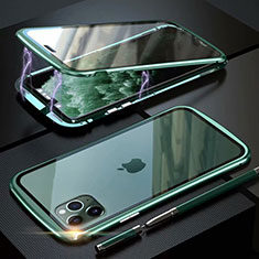 Custodia Lusso Alluminio Laterale Specchio 360 Gradi Cover M11 per Apple iPhone 11 Pro Verde