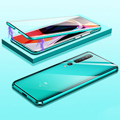 Custodia Lusso Alluminio Laterale Specchio 360 Gradi Cover M11 per Xiaomi Mi 10 Verde