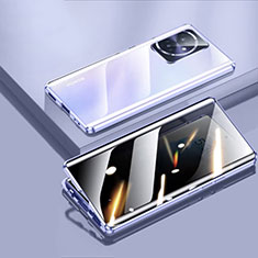Custodia Lusso Alluminio Laterale Specchio 360 Gradi Cover P01 per Huawei Honor 100 5G Viola