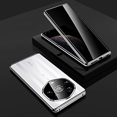 Argento Custodia Lusso Alluminio Laterale Specchio 360 Gradi Cover P01 per Huawei Honor Magic3 Pro+ Plus 5G Argento