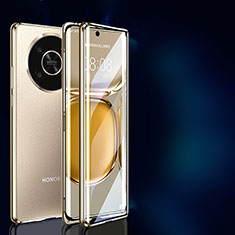 Custodia Lusso Alluminio Laterale Specchio 360 Gradi Cover P01 per Huawei Honor Magic4 Lite 5G Oro