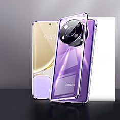 Custodia Lusso Alluminio Laterale Specchio 360 Gradi Cover P01 per Huawei Honor Magic4 Lite 5G Viola