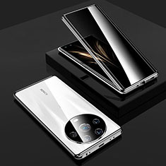 Argento Custodia Lusso Alluminio Laterale Specchio 360 Gradi Cover P01 per Huawei Honor Magic4 Ultimate 5G Argento