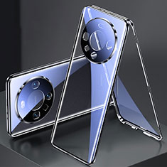 Custodia Lusso Alluminio Laterale Specchio 360 Gradi Cover P01 per Huawei Mate 60 Nero