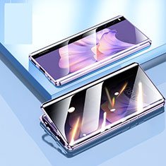 Custodia Lusso Alluminio Laterale Specchio 360 Gradi Cover P01 per Huawei Mate Xs 2 Viola