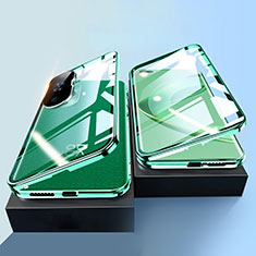 Custodia Lusso Alluminio Laterale Specchio 360 Gradi Cover P01 per Huawei Nova 11 Ultra Verde