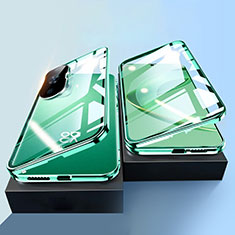Custodia Lusso Alluminio Laterale Specchio 360 Gradi Cover P01 per Huawei Nova 11 Verde