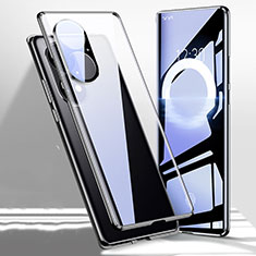 Custodia Lusso Alluminio Laterale Specchio 360 Gradi Cover P01 per Huawei P50 Nero