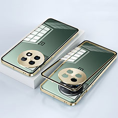 Custodia Lusso Alluminio Laterale Specchio 360 Gradi Cover P01 per OnePlus 11R 5G Oro