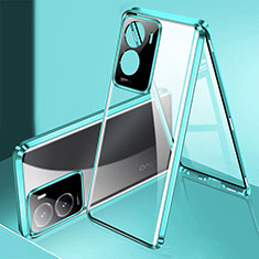 Custodia Lusso Alluminio Laterale Specchio 360 Gradi Cover P01 per Vivo iQOO Z7 5G Verde