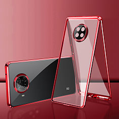 Custodia Lusso Alluminio Laterale Specchio 360 Gradi Cover P01 per Xiaomi Mi 10i 5G Rosso