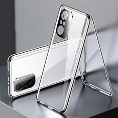 Custodia Lusso Alluminio Laterale Specchio 360 Gradi Cover P01 per Xiaomi Mi 11X 5G Argento