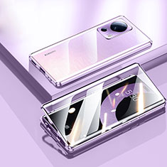 Custodia Lusso Alluminio Laterale Specchio 360 Gradi Cover P01 per Xiaomi Mi 12 Lite NE 5G Viola