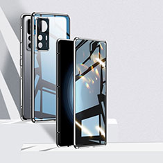 Custodia Lusso Alluminio Laterale Specchio 360 Gradi Cover P01 per Xiaomi Mi 12T Pro 5G Argento