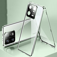 Custodia Lusso Alluminio Laterale Specchio 360 Gradi Cover P01 per Xiaomi Mi 13 Pro 5G Verde
