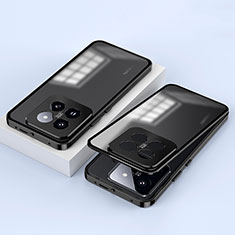 Custodia Lusso Alluminio Laterale Specchio 360 Gradi Cover P01 per Xiaomi Mi 14 5G Nero
