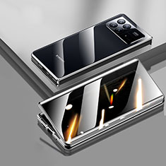 Custodia Lusso Alluminio Laterale Specchio 360 Gradi Cover P01 per Xiaomi Mix Fold 3 5G Nero
