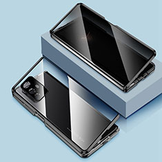 Custodia Lusso Alluminio Laterale Specchio 360 Gradi Cover P01 per Xiaomi Mix Fold 5G Nero