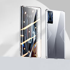 Custodia Lusso Alluminio Laterale Specchio 360 Gradi Cover P01 per Xiaomi Poco F4 GT 5G Argento