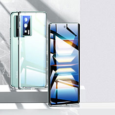 Custodia Lusso Alluminio Laterale Specchio 360 Gradi Cover P01 per Xiaomi Poco F5 Pro 5G Verde