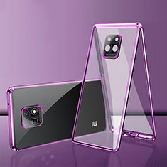 Custodia Lusso Alluminio Laterale Specchio 360 Gradi Cover P01 per Xiaomi Redmi 10X 5G Viola