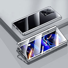 Custodia Lusso Alluminio Laterale Specchio 360 Gradi Cover P01 per Xiaomi Redmi Note 12 5G Nero