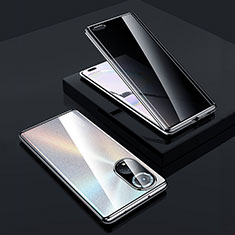 Argento Custodia Lusso Alluminio Laterale Specchio 360 Gradi Cover P02 per Huawei Honor 50 Pro 5G Argento