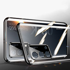 Custodia Lusso Alluminio Laterale Specchio 360 Gradi Cover P02 per Oppo K9 5G Nero