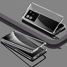 Custodia Lusso Alluminio Laterale Specchio 360 Gradi Cover P02 per Vivo iQOO Neo6 5G Argento