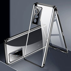 Custodia Lusso Alluminio Laterale Specchio 360 Gradi Cover P02 per Vivo X70 5G Nero