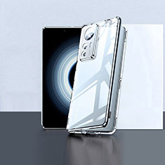 Custodia Lusso Alluminio Laterale Specchio 360 Gradi Cover P02 per Xiaomi Mi 12T Pro 5G Argento