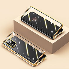 Custodia Lusso Alluminio Laterale Specchio 360 Gradi Cover P02 per Xiaomi Mix Fold 5G Oro