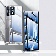 Custodia Lusso Alluminio Laterale Specchio 360 Gradi Cover P02 per Xiaomi Poco F4 GT 5G Argento