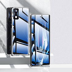 Custodia Lusso Alluminio Laterale Specchio 360 Gradi Cover P02 per Xiaomi Poco F4 GT 5G Nero